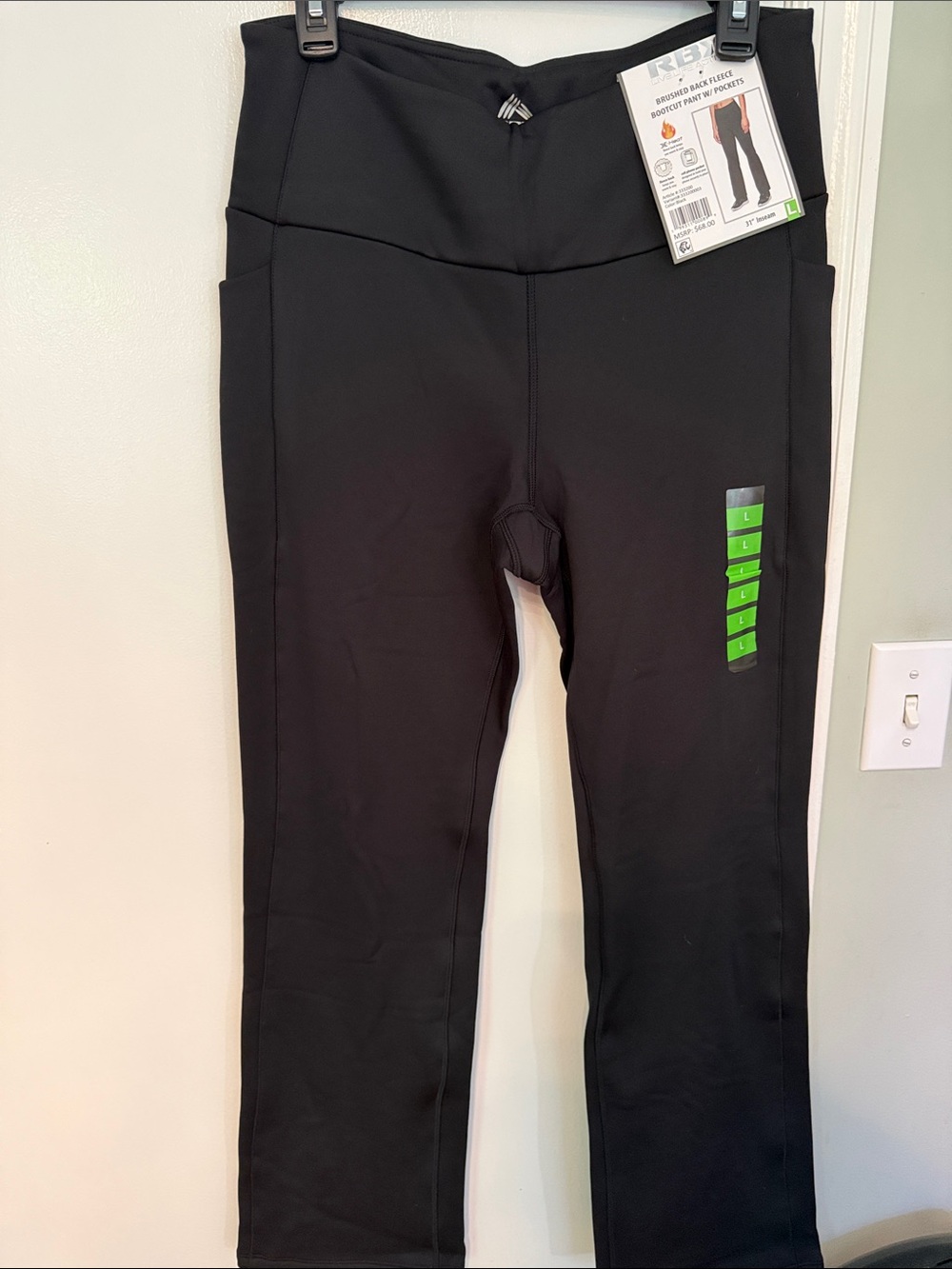 RBX Black Fleece lined Boot-Cut Active Pants